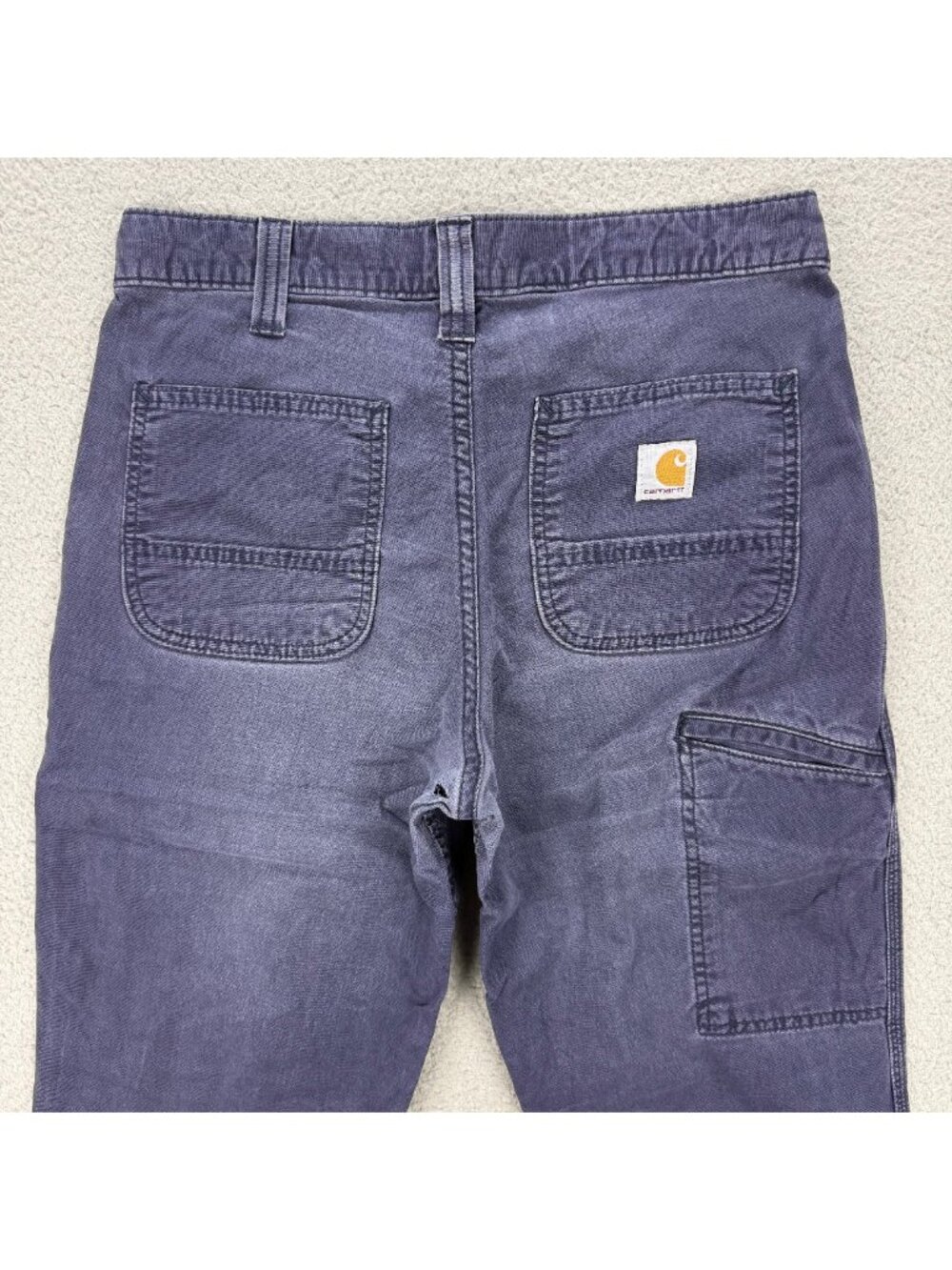 Carhartt Pants Men 30x30 Navy Blue Rugged Flex Relaxed Fit Rigby Dungaree 102291